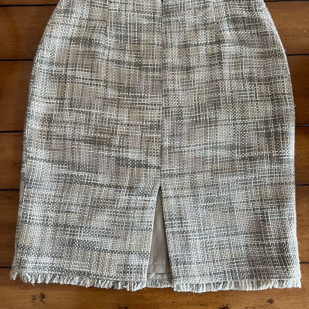 Georgiou Cream/Olive/Gold Tweed Blazer and Shirt Suit, Size 10 - Picture 8 of 16
